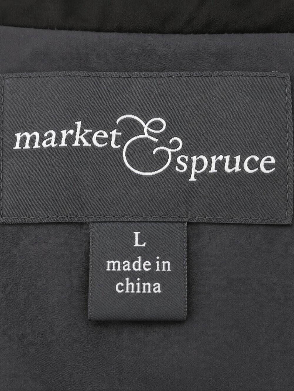 Market & Spruce Black Quilted Puffer Vest Women's Large Full Zip Pockets - Picture 5 of 6